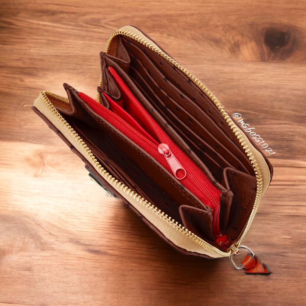 Dooney & Bourke Leather Zip Around Wallet Cognac BRAND NEW WITH TAGS - Picture 4 of 5